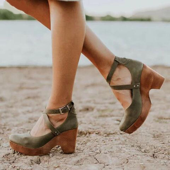 Women's Wedge Heels with Ankle Strap Sandal