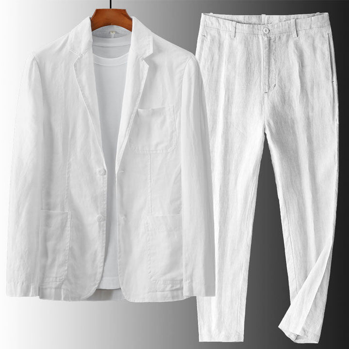 Men's Linen Two-Piece Suit Set