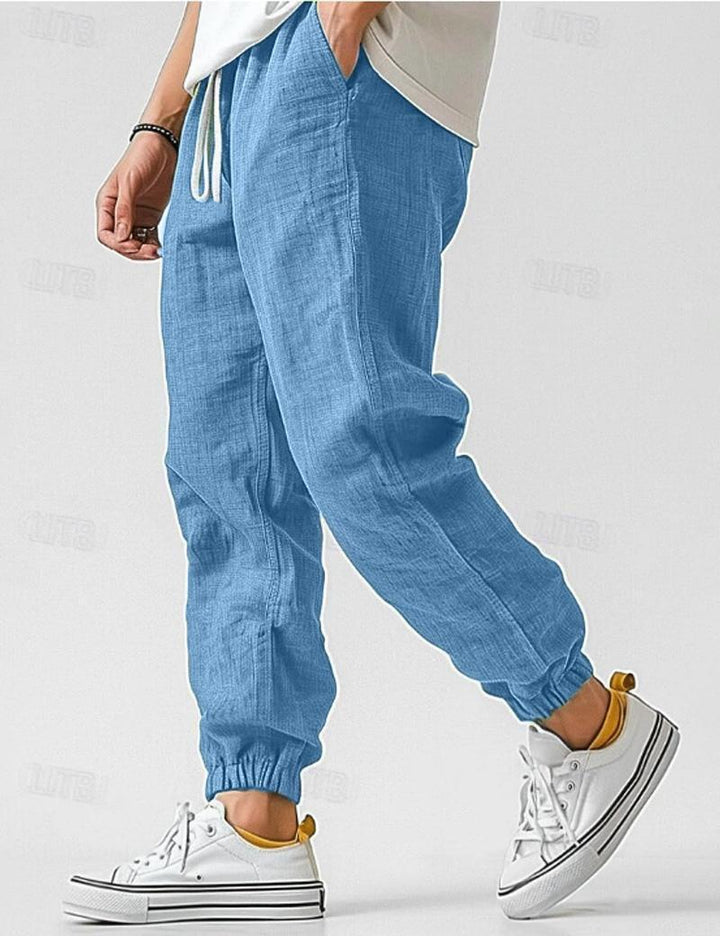 Men's Linen Trousers – Relaxed Casual Summer Pants with Side Pockets