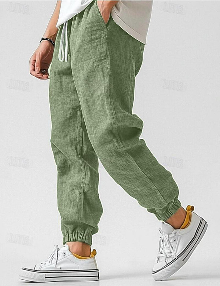 Men's Linen Trousers – Relaxed Casual Summer Pants with Side Pockets