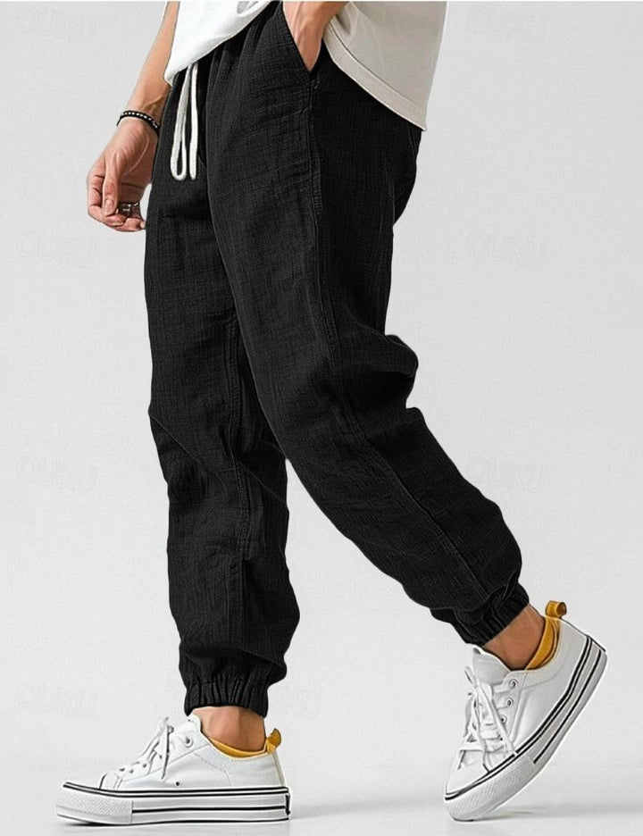 Men's Linen Trousers – Relaxed Casual Summer Pants with Side Pockets