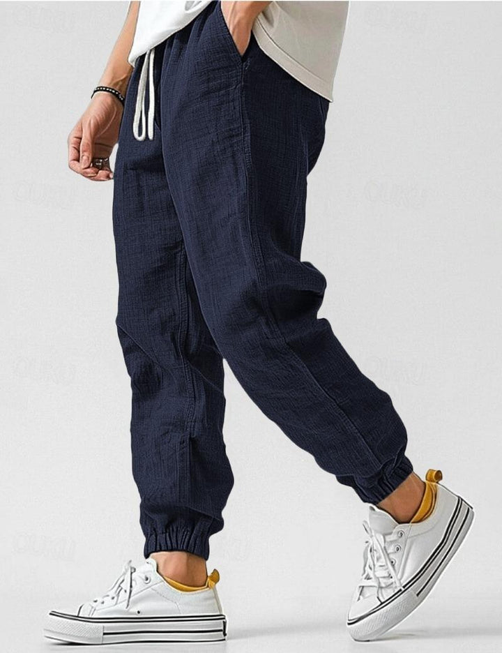 Men's Linen Trousers – Relaxed Casual Summer Pants with Side Pockets