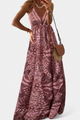 Women's Vintage Floral Print High-Waist V-Neck Dress