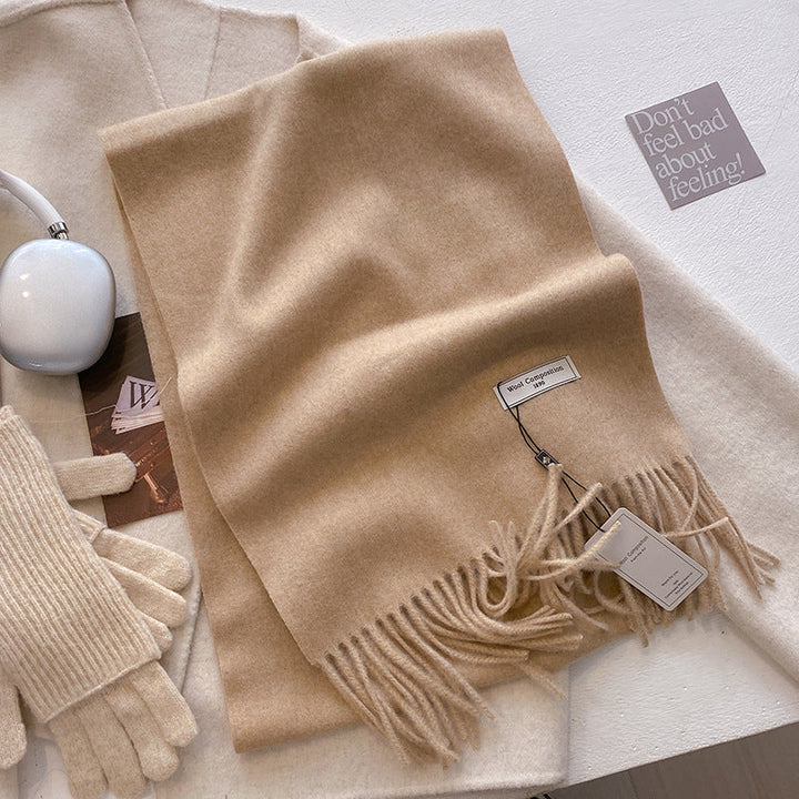 KHIONNE | Women's Soft Plain Tassel Shawl
