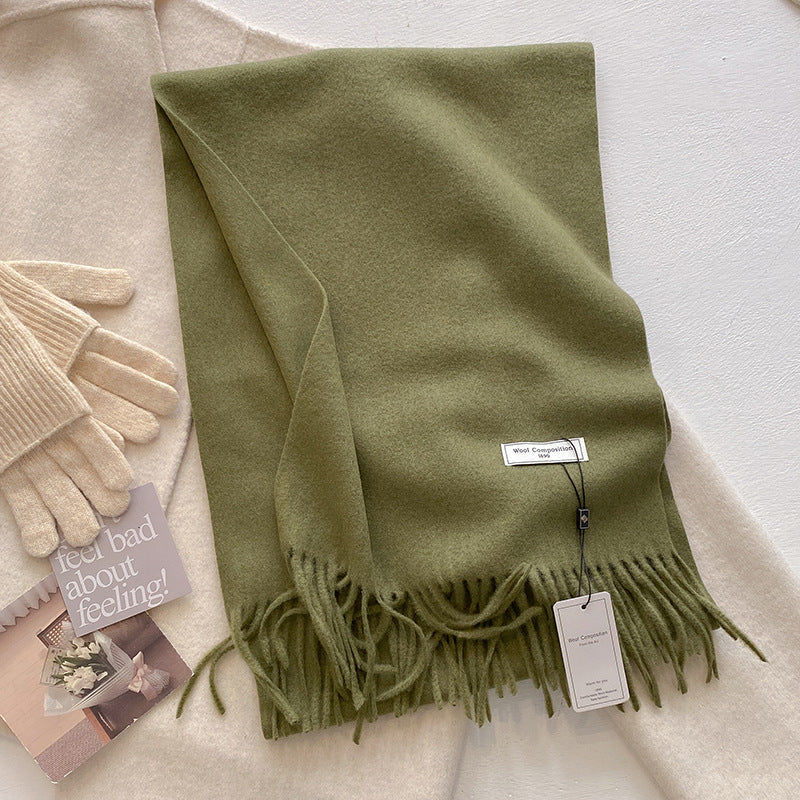 KHIONNE | Women's Soft Plain Tassel Shawl
