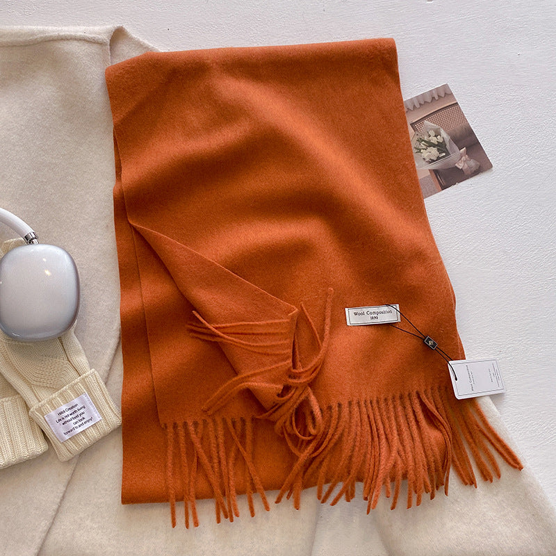 KHIONNE | Women's Soft Plain Tassel Shawl