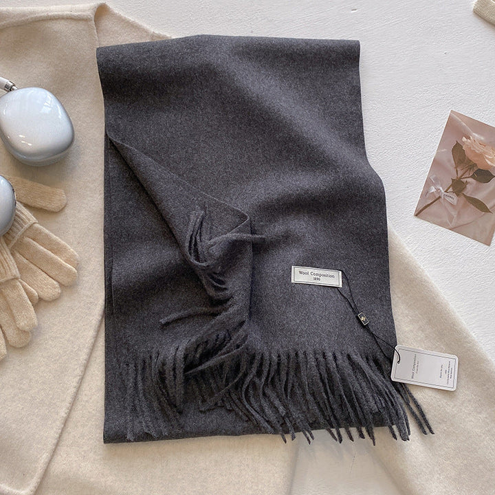 KHIONNE | Women's Soft Plain Tassel Shawl