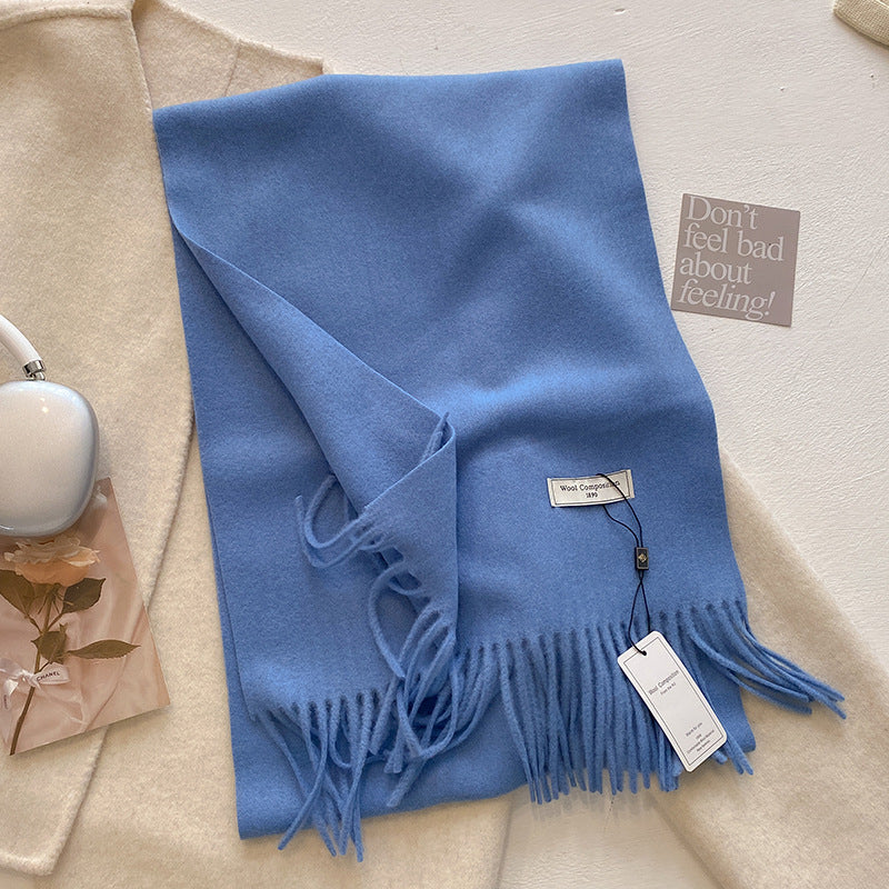 KHIONNE | Women's Soft Plain Tassel Shawl