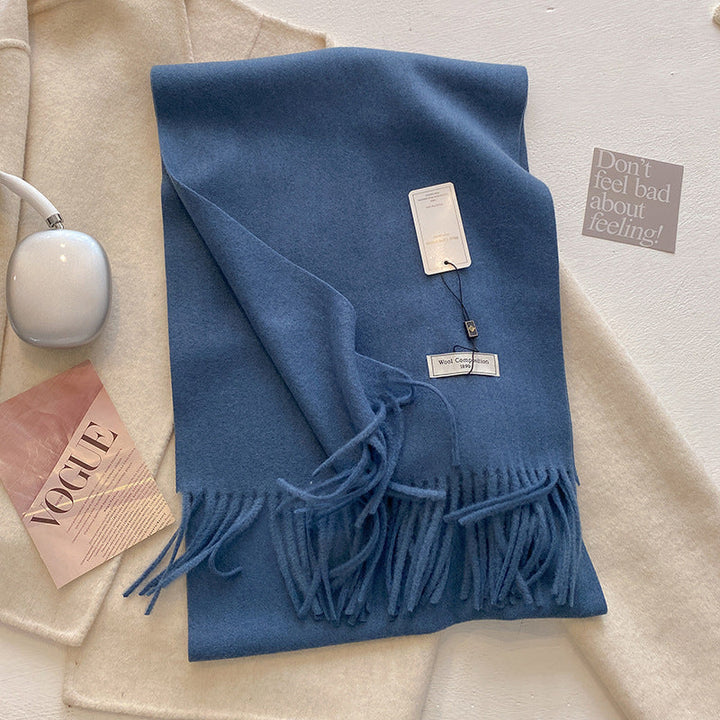 KHIONNE | Women's Soft Plain Tassel Shawl