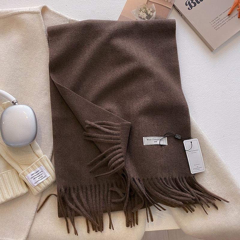 KHIONNE | Women's Soft Plain Tassel Shawl
