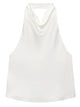 Women's Satin Halterneck Corset-Detail Open-Back Summer Top