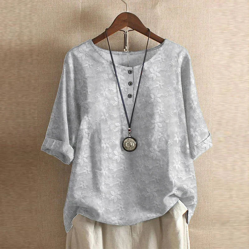Anya | Women's Retro-Inspired Cotton Blend Blouse