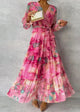 Katie | Women's Floral Ankle-Length Dress with Waist Tie