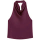Women's Satin Halterneck Corset-Detail Open-Back Summer Top