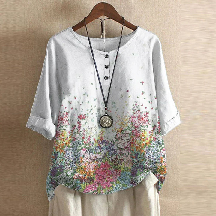 Anya | Women's Retro-Inspired Cotton Blend Blouse