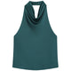 Women's Satin Halterneck Corset-Detail Open-Back Summer Top