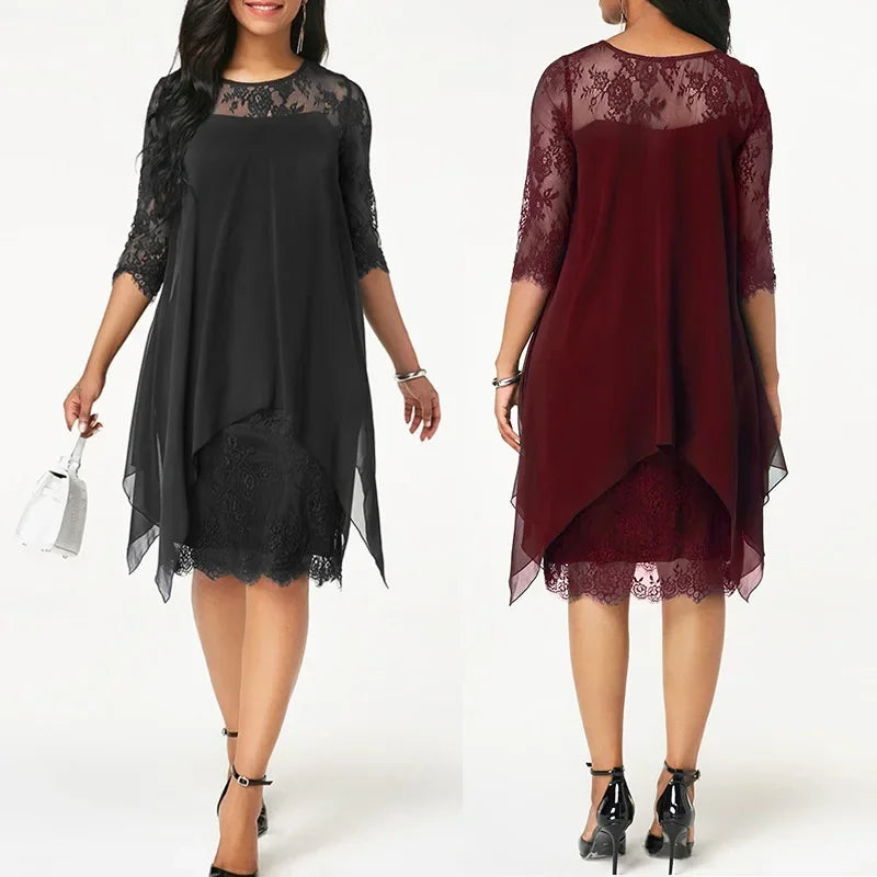 Ann | Women's Quarter Sleeve Chiffon Dress