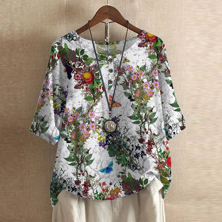 Anya | Women's Retro-Inspired Cotton Blend Blouse