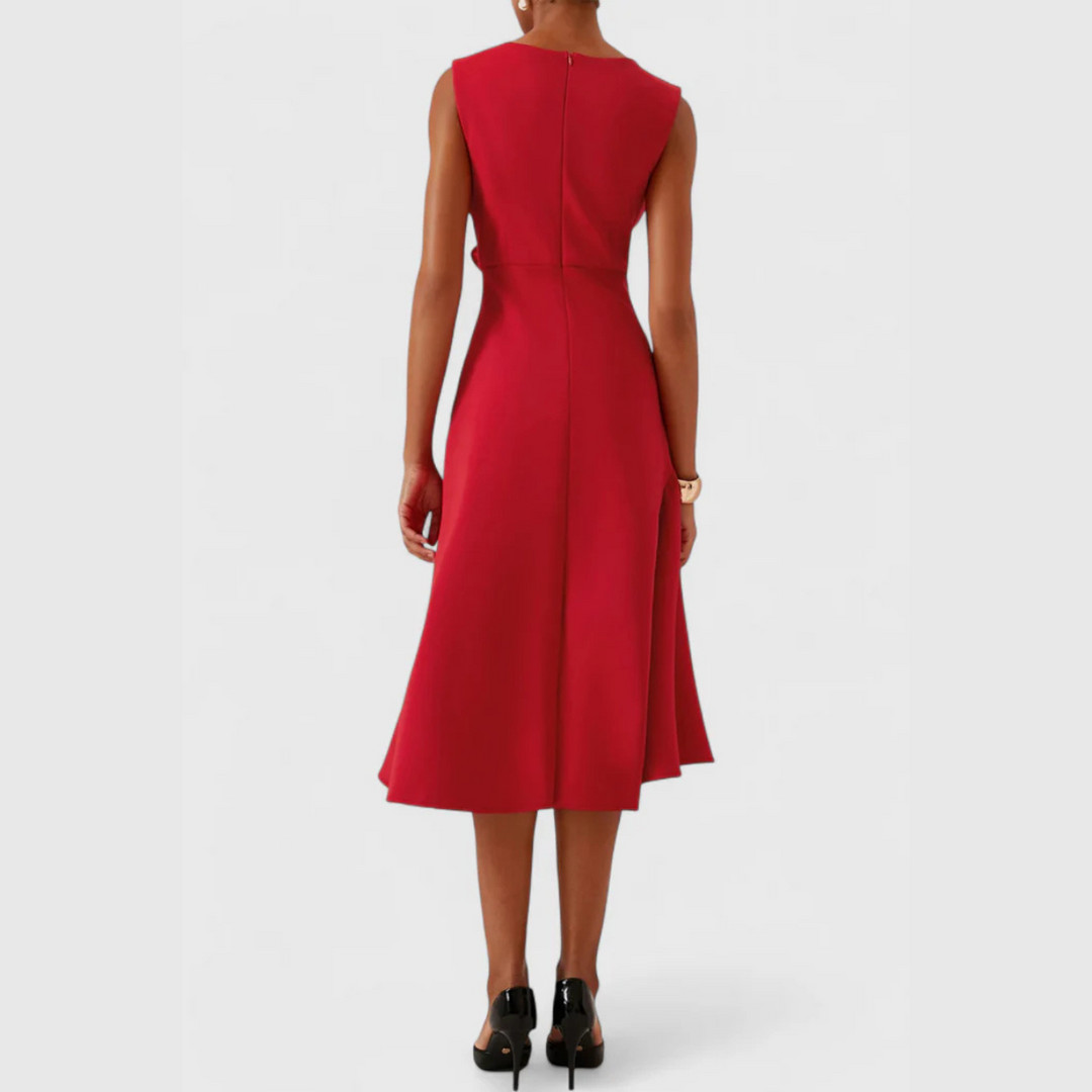 Sheila | Women's Asymmetric Draped Midi Dress
