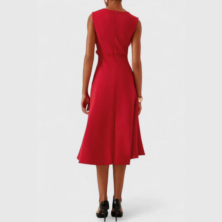 Sheila | Women's Asymmetric Draped Midi Dress