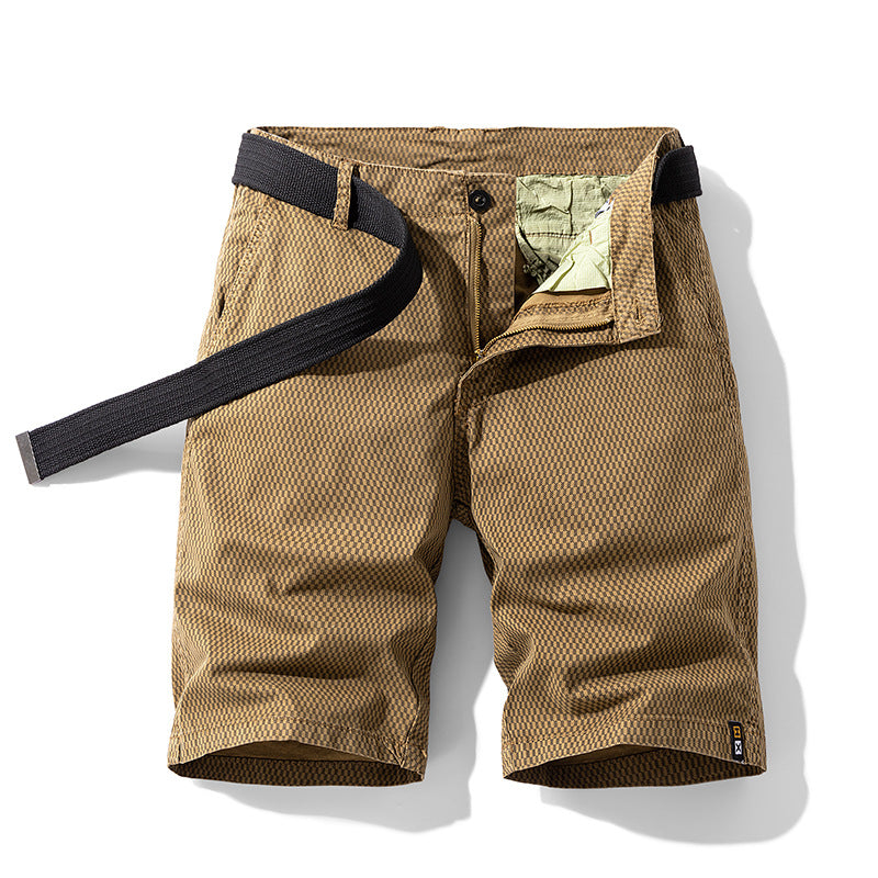 Men's Checkered Belt Short