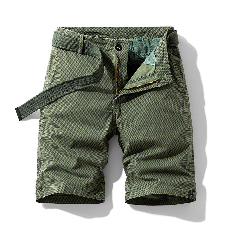 Men's Checkered Belt Short