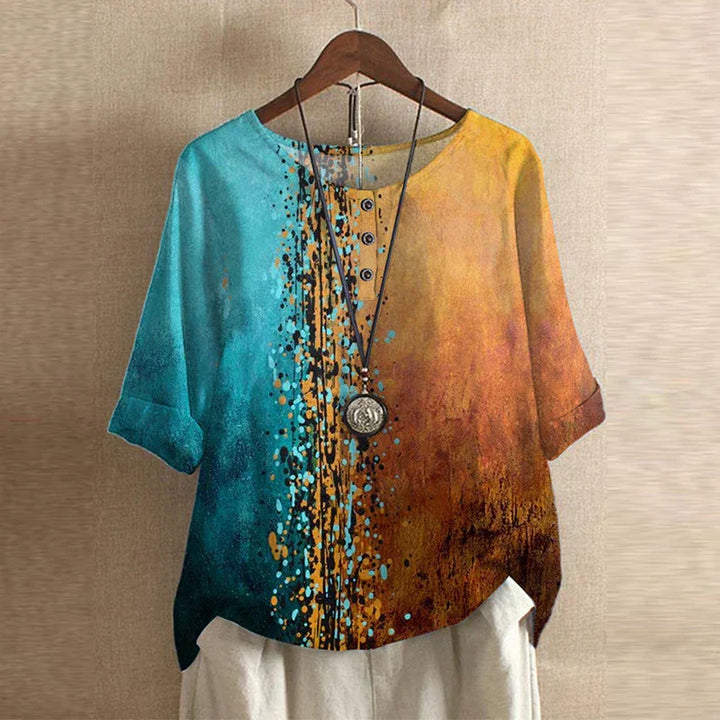 Anya | Women's Retro-Inspired Cotton Blend Blouse