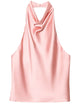 Women's Satin Halterneck Corset-Detail Open-Back Summer Top