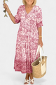 Women's Floral V-Neck Boho Dress