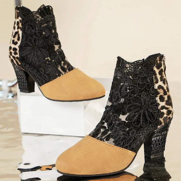 Heloise | Women's Lace Mesh High Heel Boots