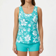 Women's Floral Loose-Top Tankini Set with Shorts