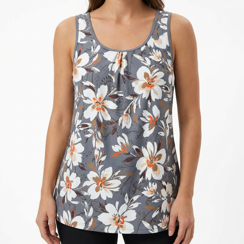 Women's Floral Loose-Top Tankini Set with Shorts
