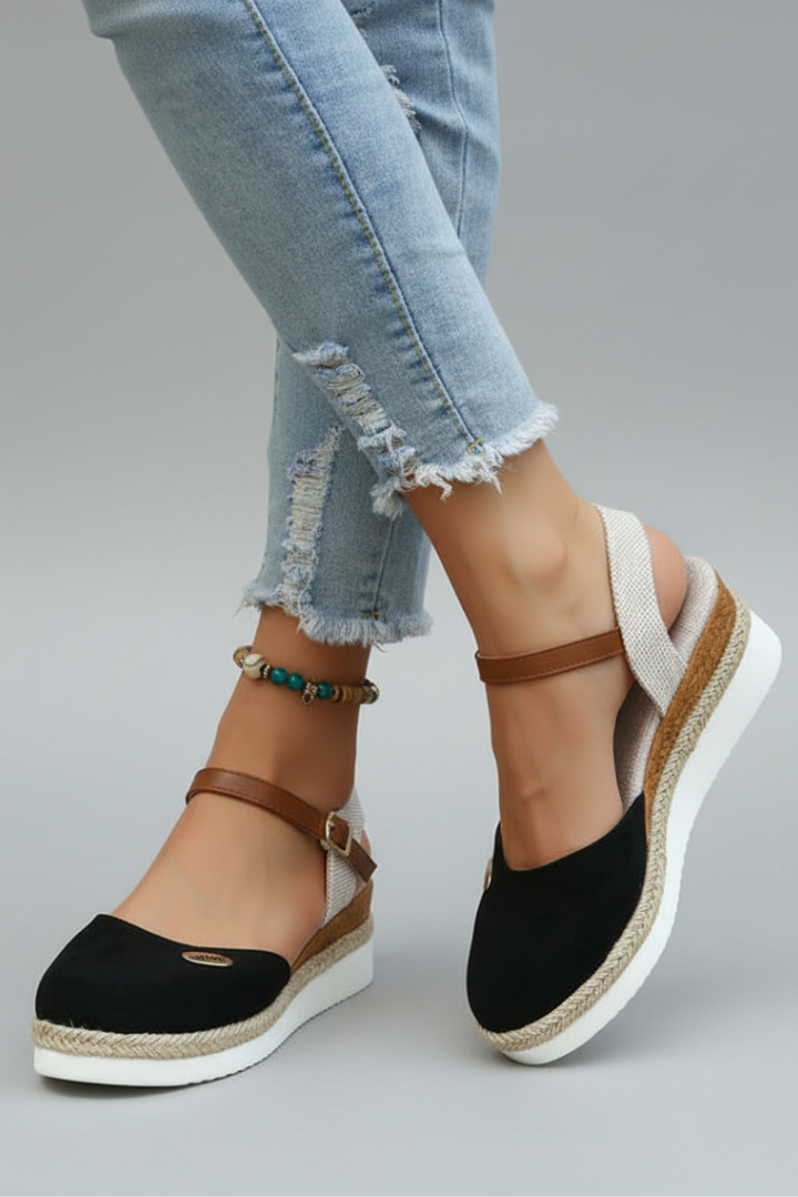 Women's Closed-Toe Espadrille Sandals with Heel Strap