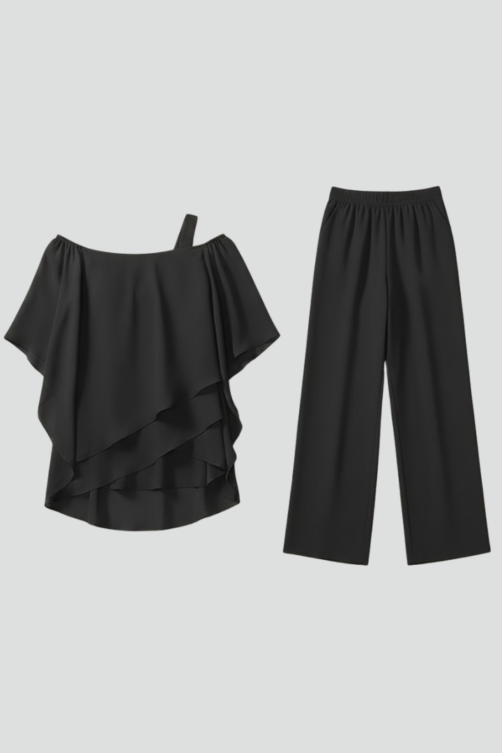 Women's Off-Shoulder Jumpsuit with Elastic Waist