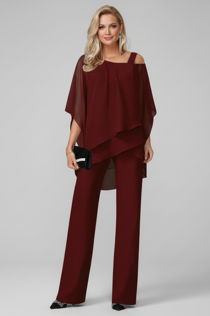 Women's Off-Shoulder Jumpsuit with Elastic Waist