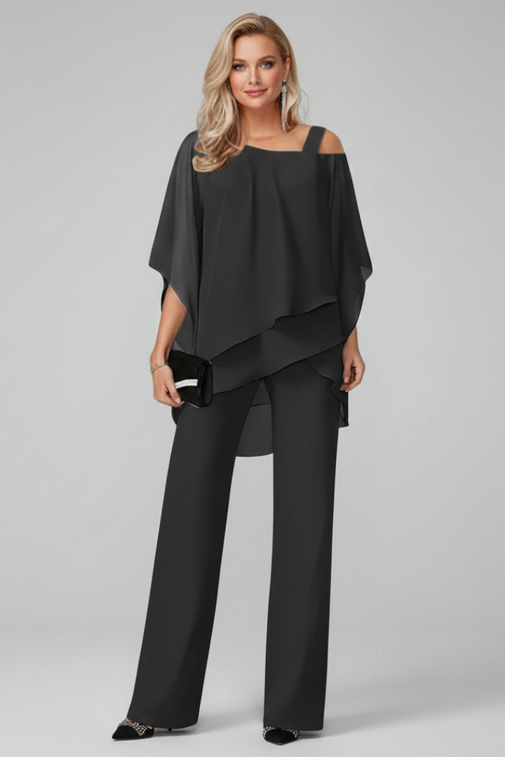 Women's Off-Shoulder Jumpsuit with Elastic Waist