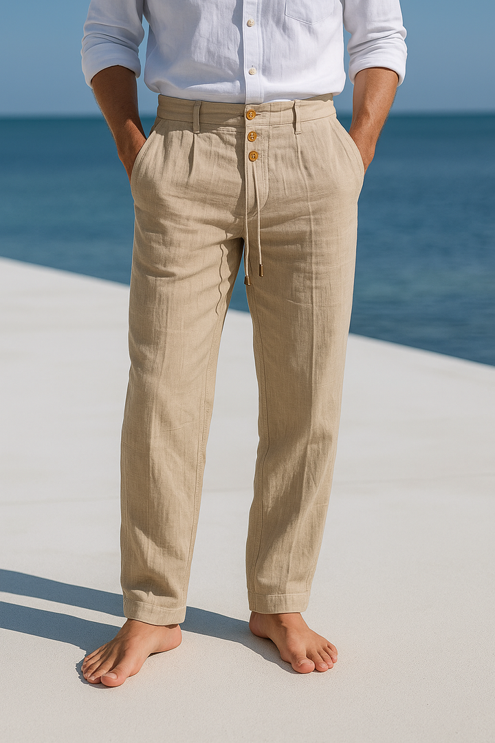 Men's Straight-Leg Linen Trouser