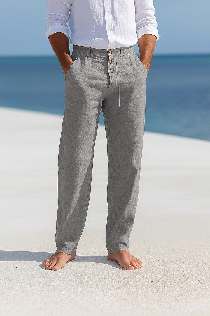 Men's Straight-Leg Linen Trouser