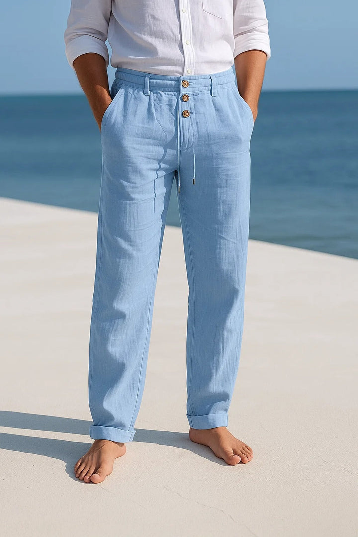 Men's Straight-Leg Linen Trouser