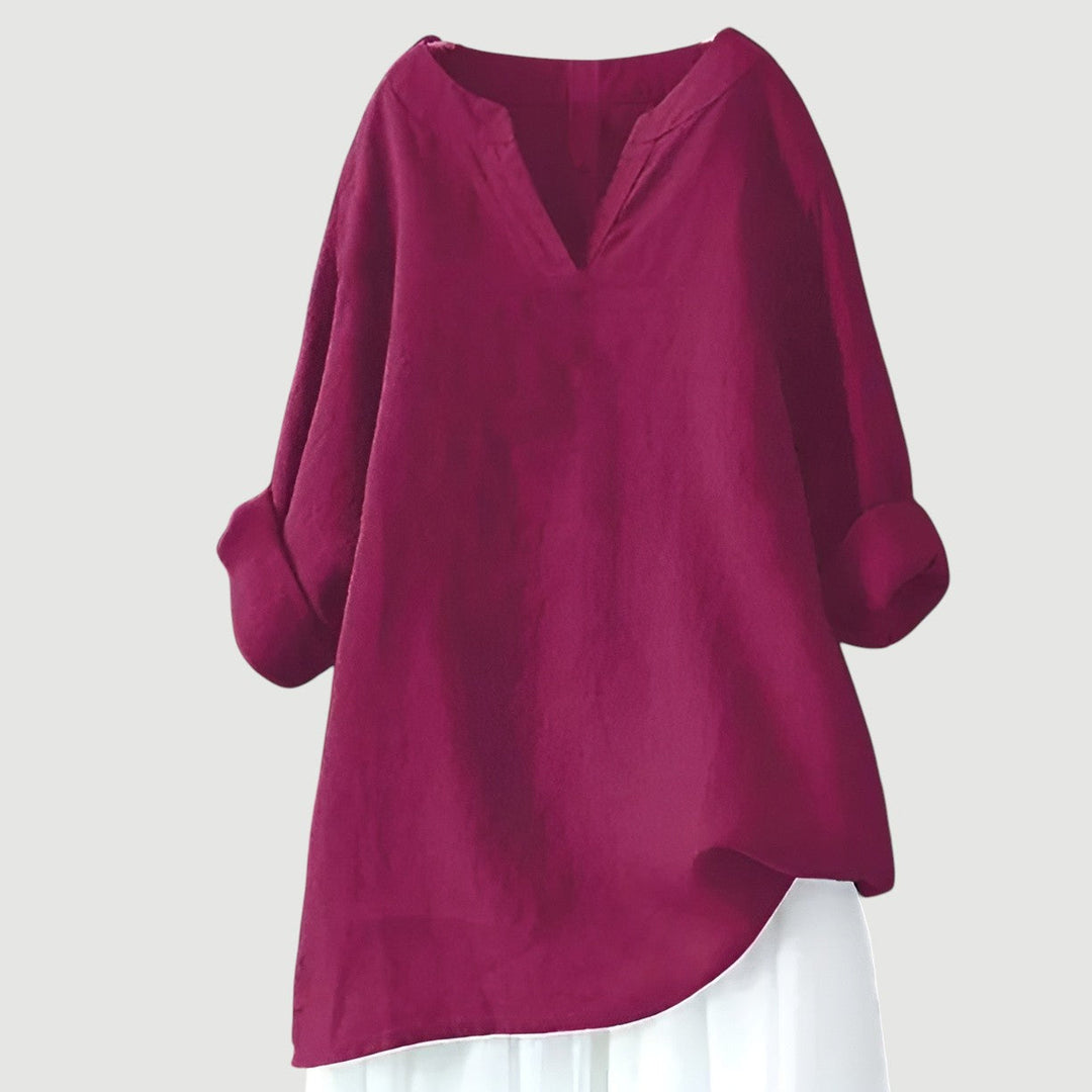 Women's Airy Lightweight Loose Long-Sleeve Blouse