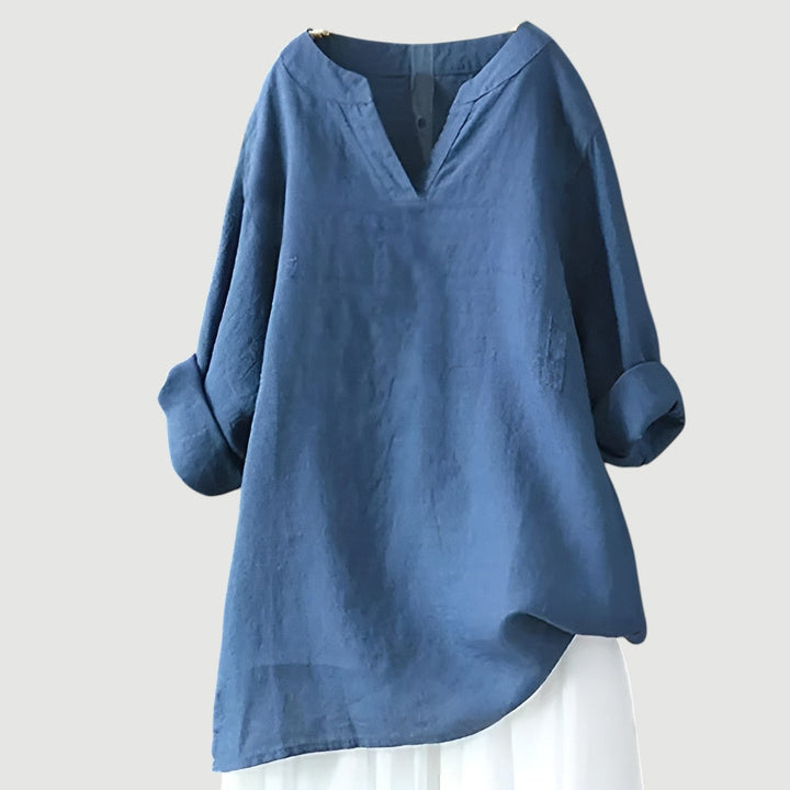 Women's Airy Lightweight Loose Long-Sleeve Blouse