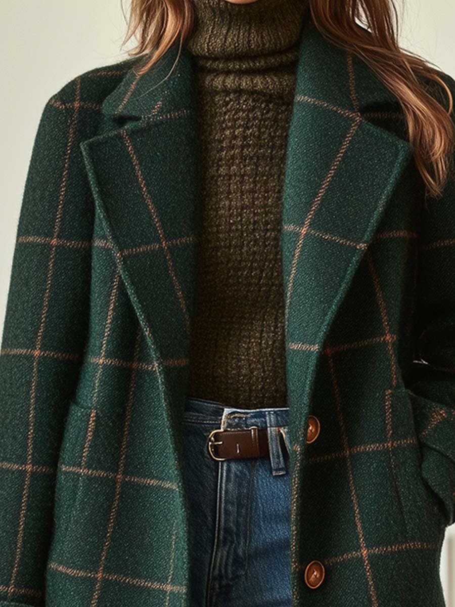 Sofia | Women's Classic Plaid Wool Coat