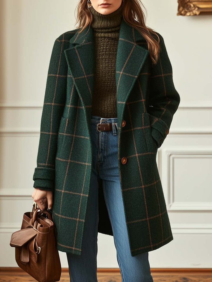 Sofia | Women's Classic Plaid Wool Coat