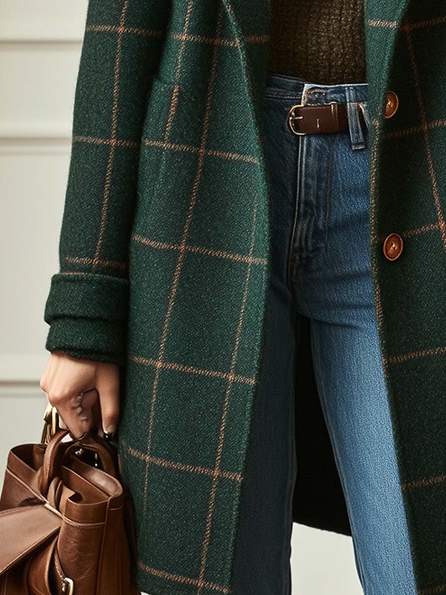 Sofia | Women's Classic Plaid Wool Coat