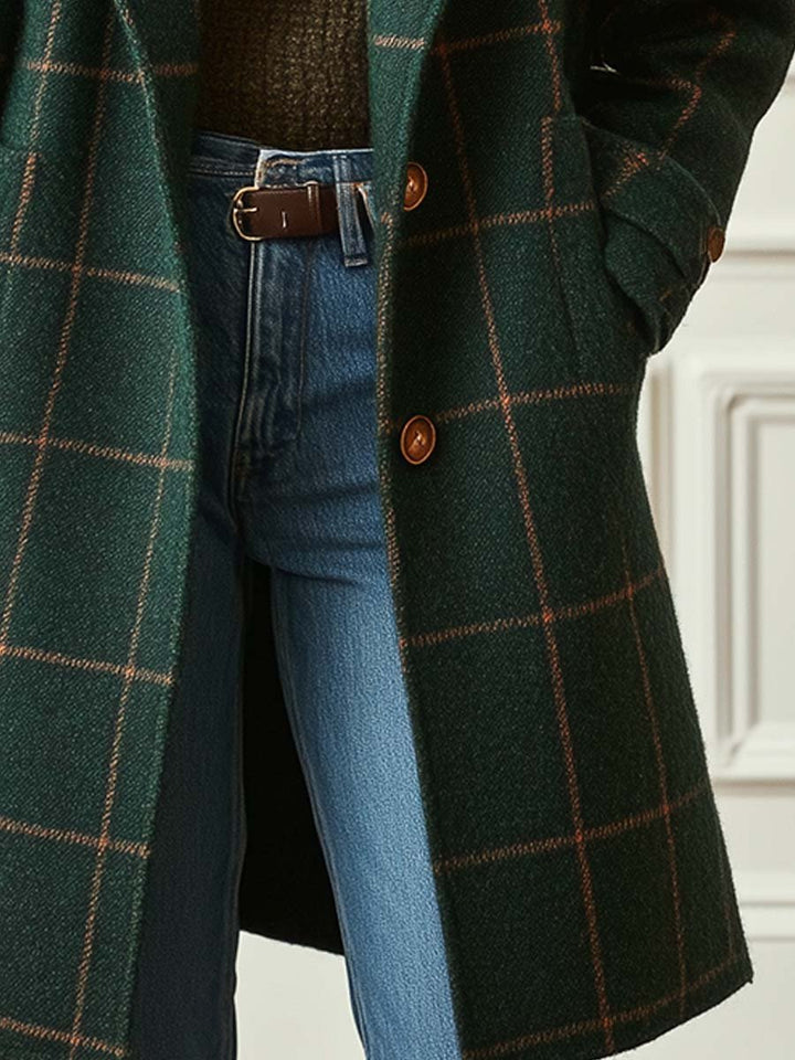 Sofia | Women's Classic Plaid Wool Coat
