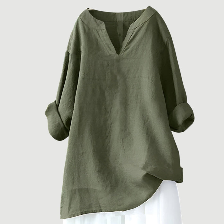 Women's Airy Lightweight Loose Long-Sleeve Blouse