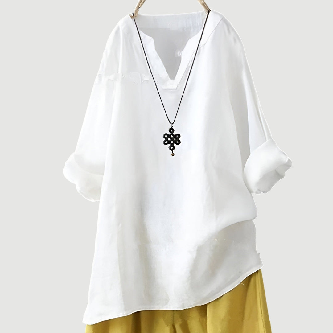 Women's Airy Lightweight Loose Long-Sleeve Blouse