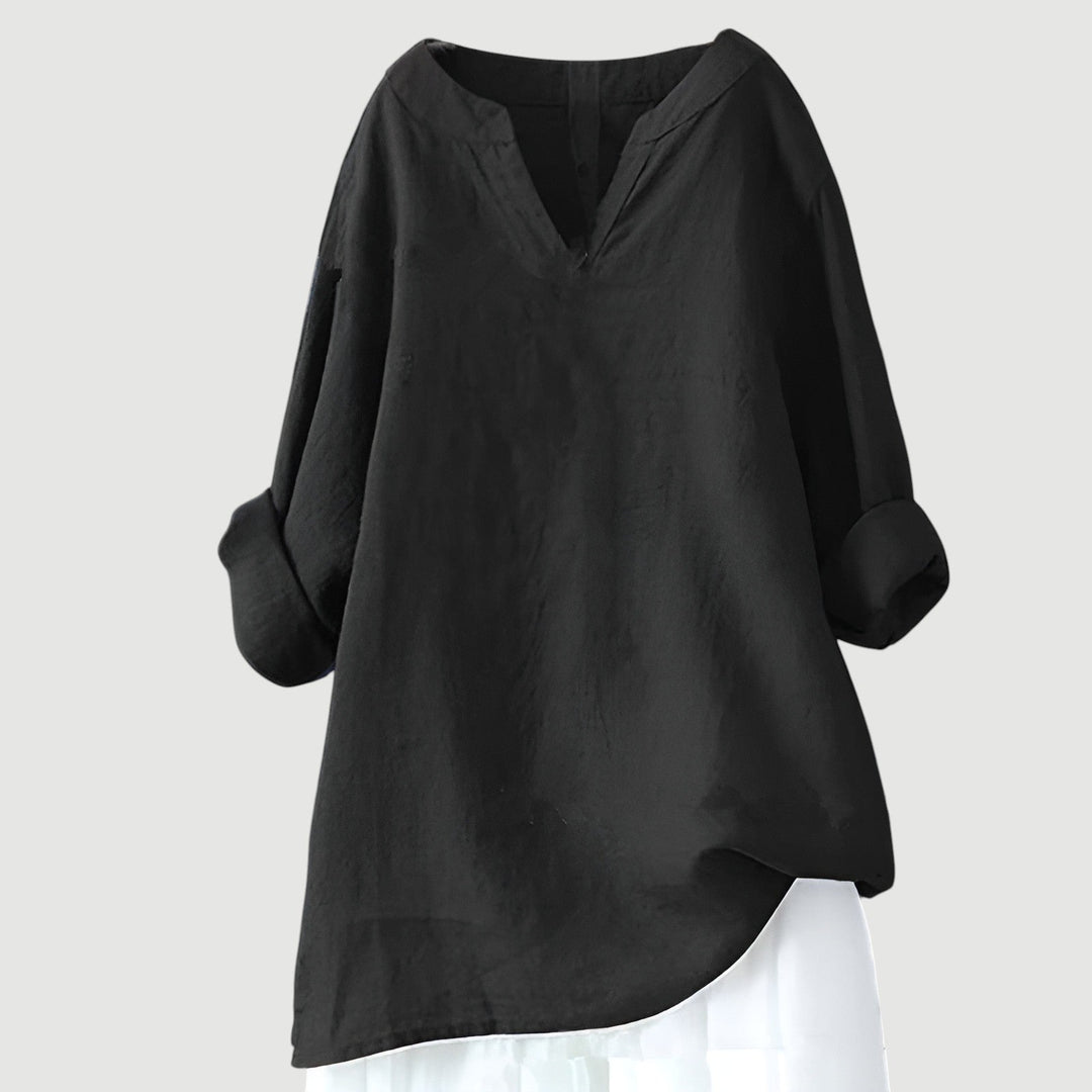 Women's Airy Lightweight Loose Long-Sleeve Blouse