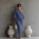 Women's Maxi Dress Off Shoulder Lantern Sleeve Linen Blend Loose