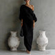 Women's Maxi Dress Off Shoulder Lantern Sleeve Linen Blend Loose